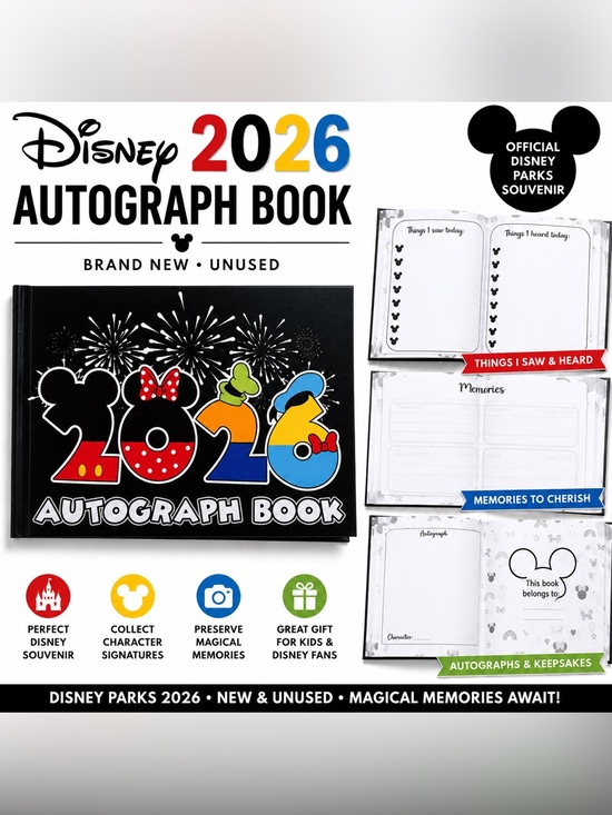 Disney Other - Disney Parks 2026 Autograph Book NEW Unused | Disneyland & Disney World Souvenir